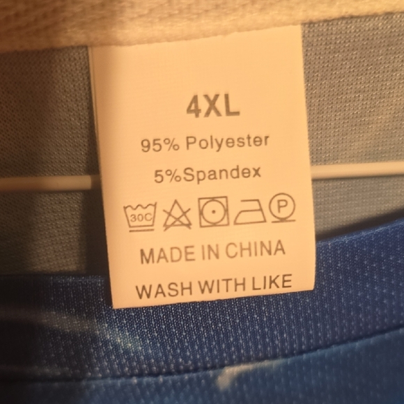 Blue and White Long Sleeve Sports Tee - Picture 4 of 4